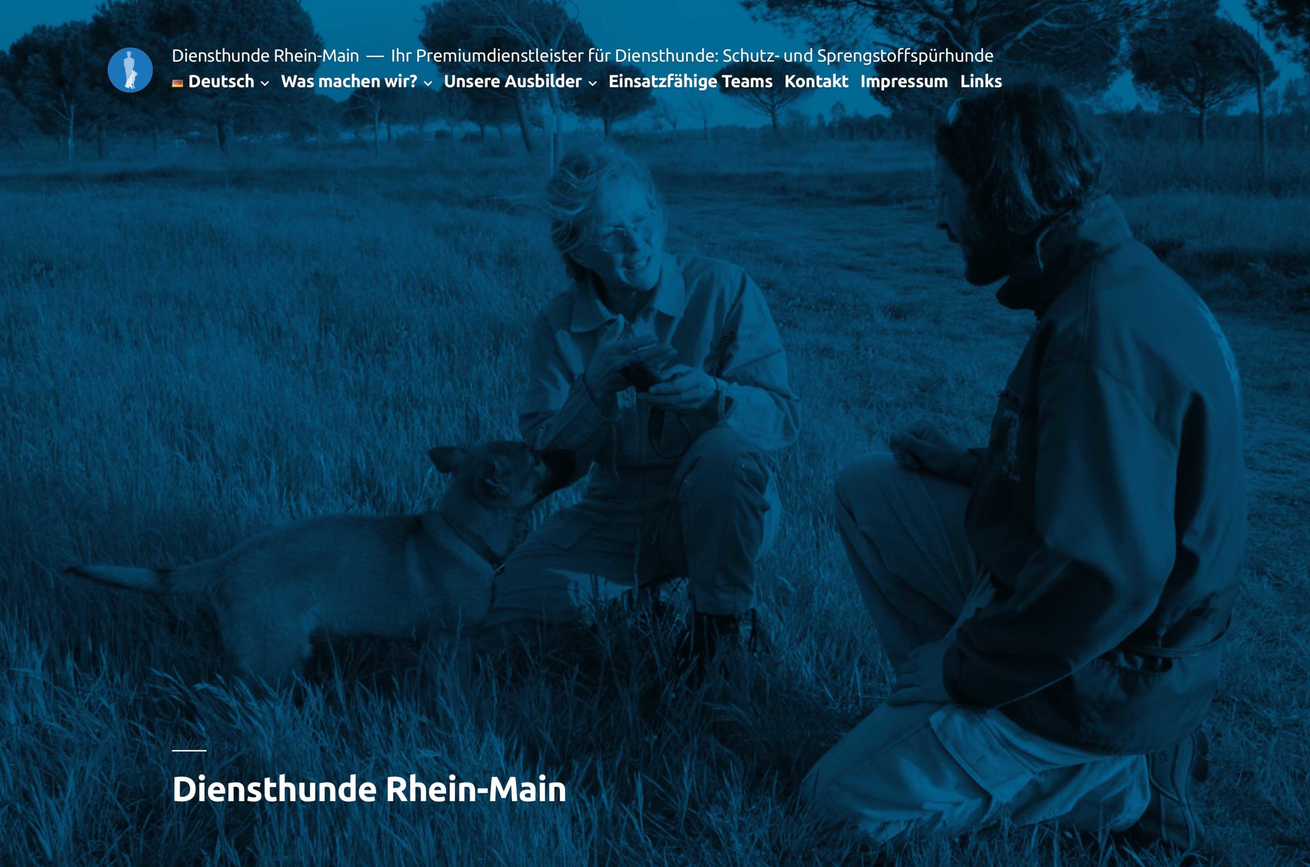 Screenshot der Website Diensthunde Rhein-Main