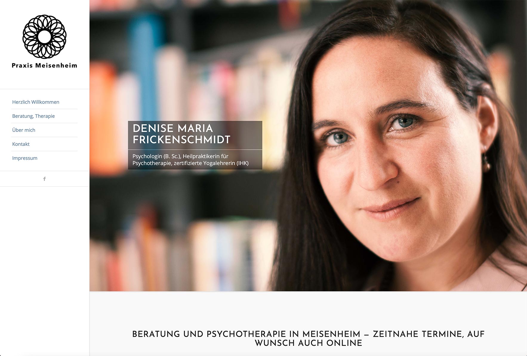 Website Screenshot der Praxis Meisenheim